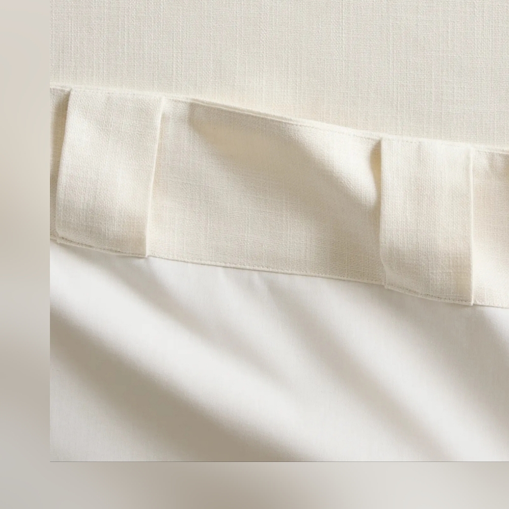 NWT! Quince 100% Cotton Piped Edge Filtering Curtains, 48" x 108" 2 Panels (G13) - Picture 3 of 13